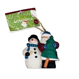 10/$25🦋 NWT Santa's Workshop Santa & Frosty Ornament